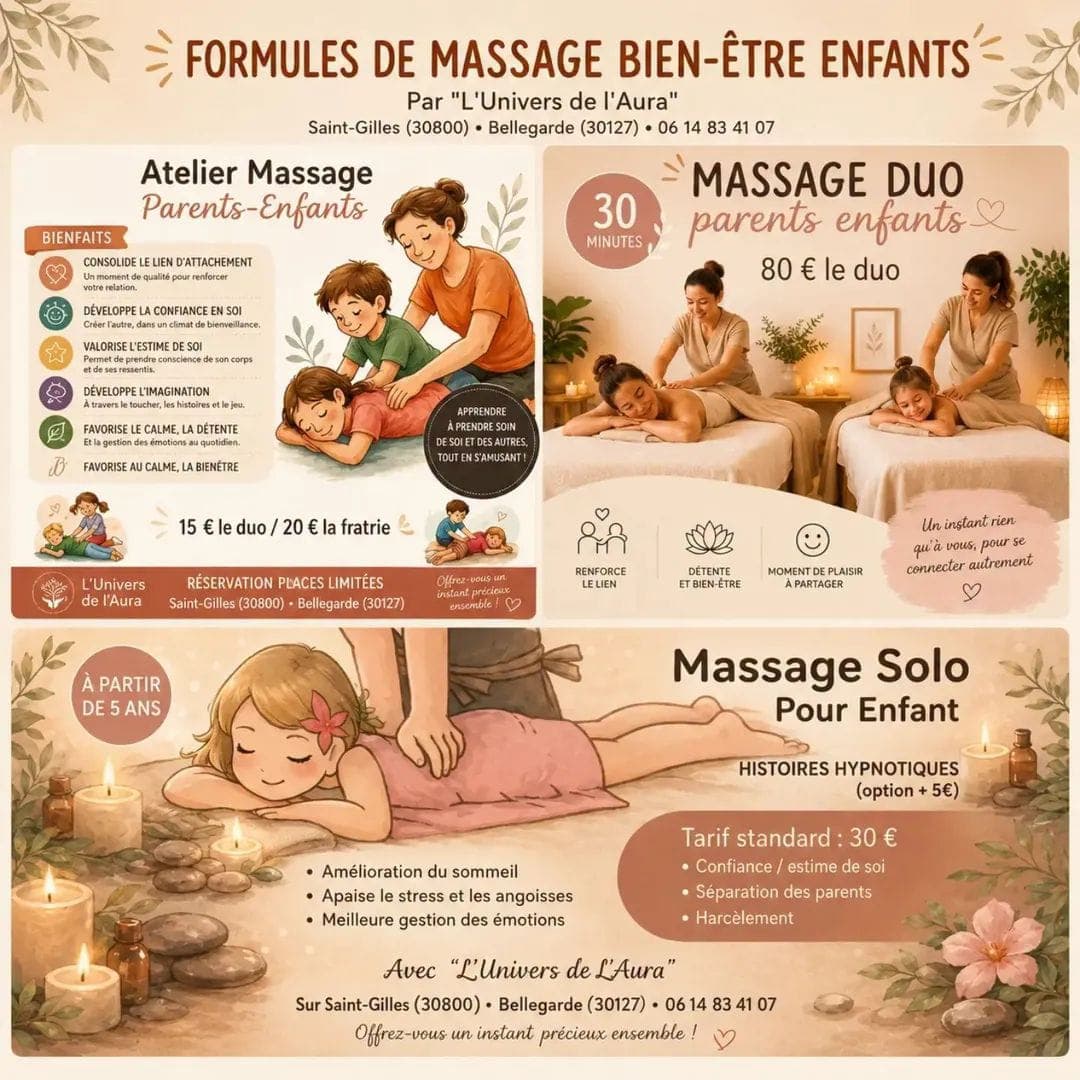 Affiche activité – Formules massage enfants
