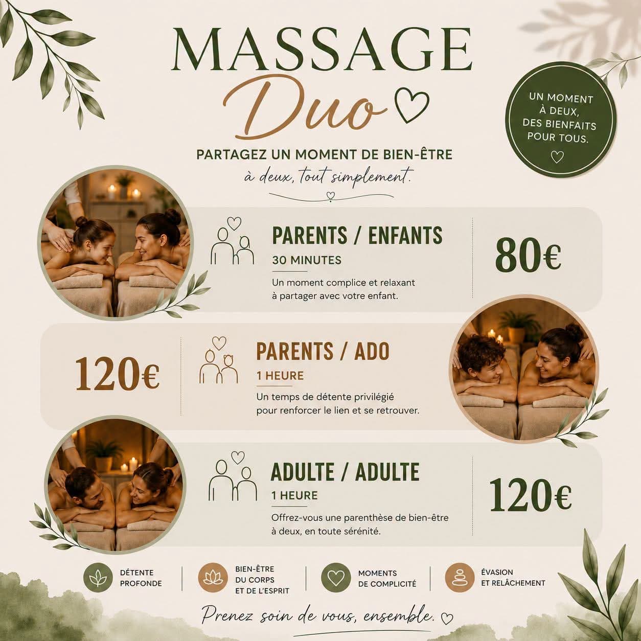 Affiche activité – Massage Duo
